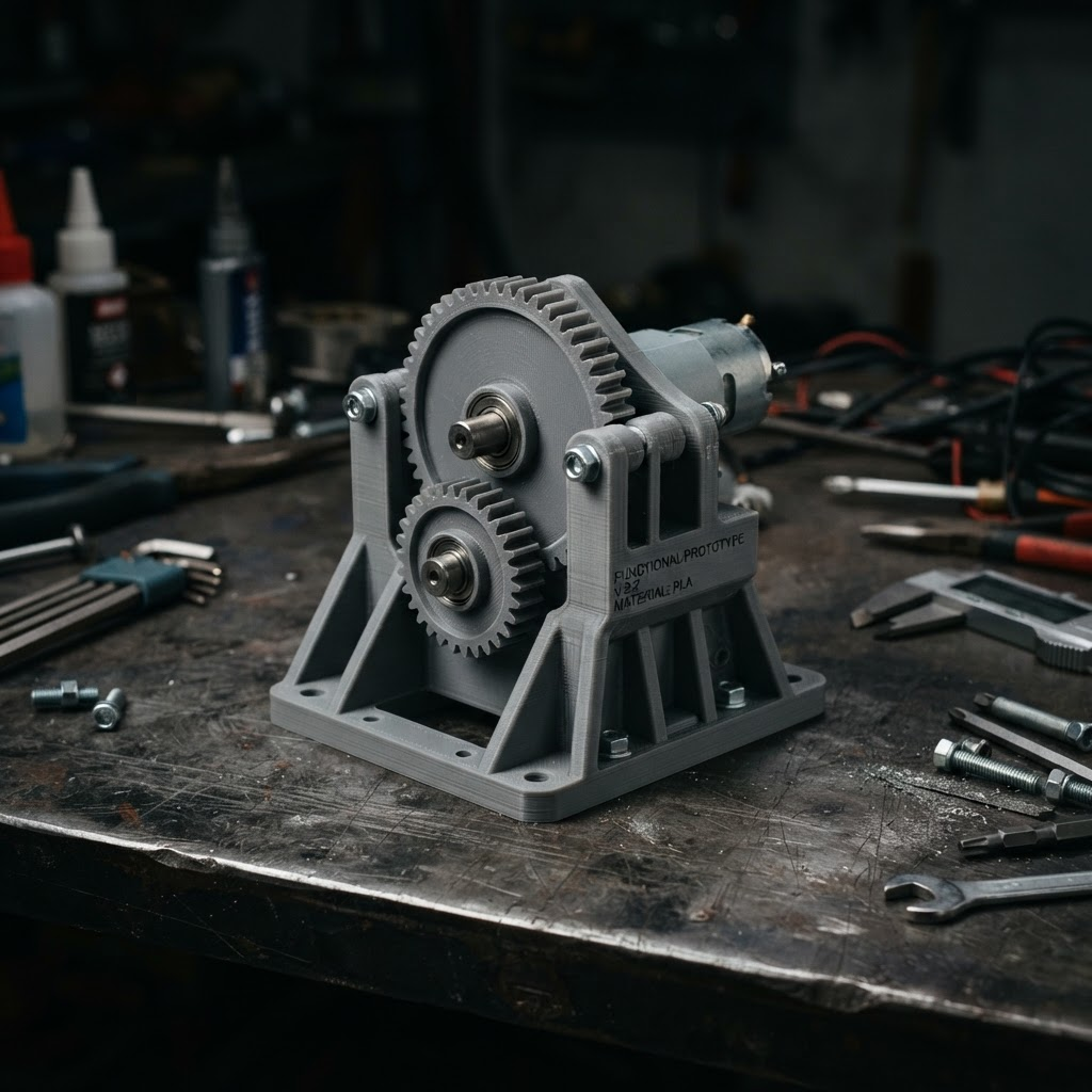 Funkční mechanický prototyp z PLA