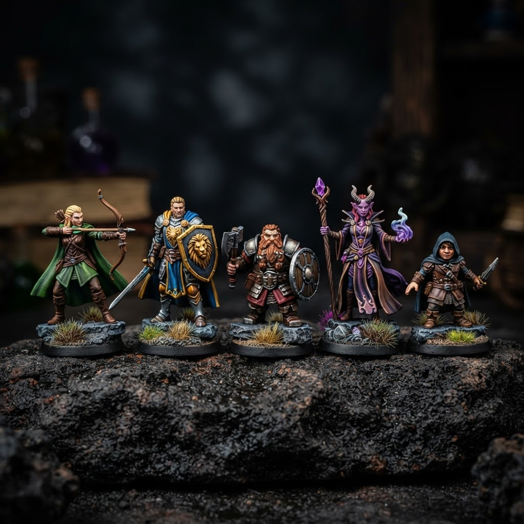 Sada malých fantasy miniatur
